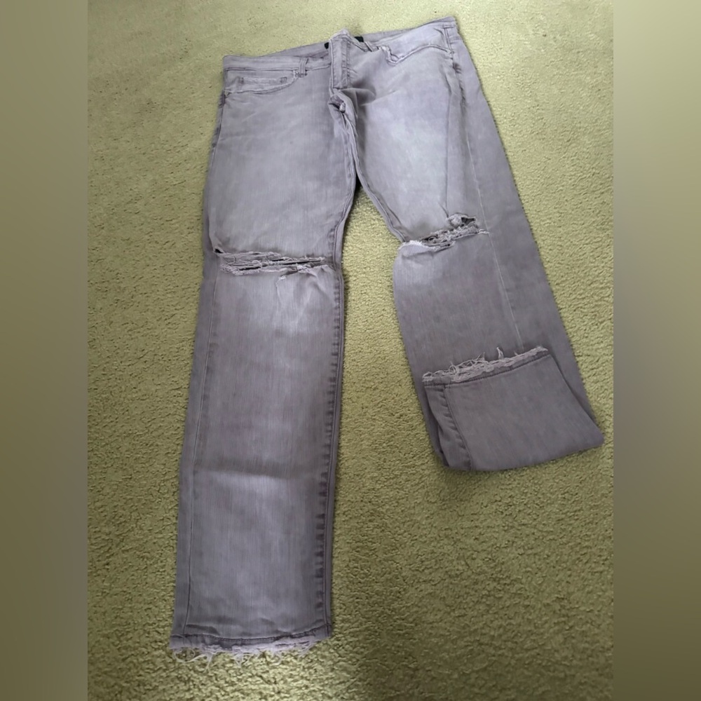 Jordan Craig Men's Straight Gray Distressed Jeans
